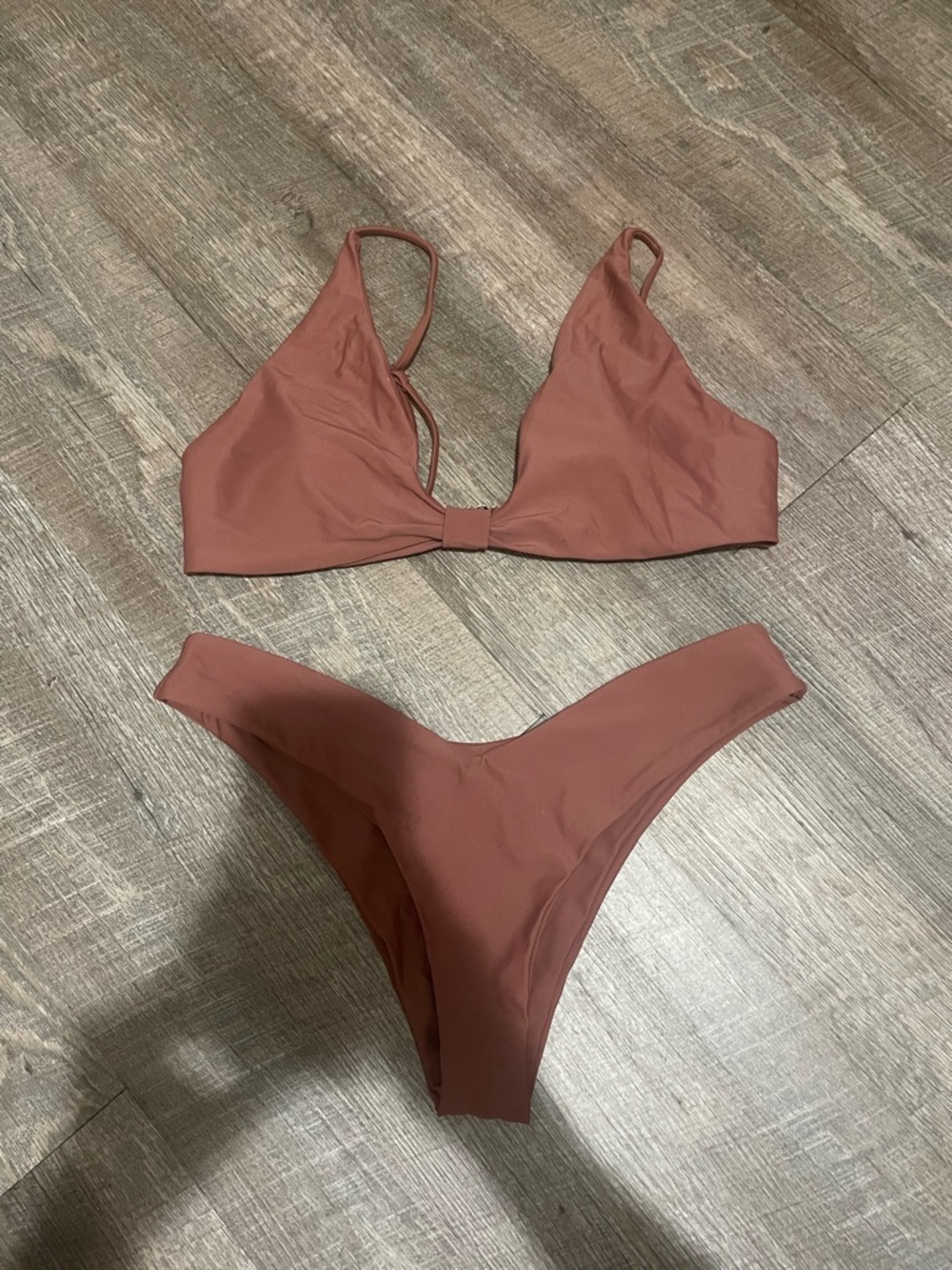 Zaful Rust-Colored Triangle Bikini Set